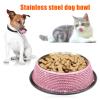 Stainless Steel Rhinestone Pet Bowl, 18 cm view 3