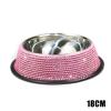 Stainless Steel Rhinestone Pet Bowl, 18 cm view 4