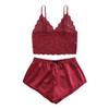 QQQQC Panties & Hipsters for Women, Sexy Lingerie, Wireless Bra, Briefs, Satin Nightwear, Sexy Costume - Red_L view 1