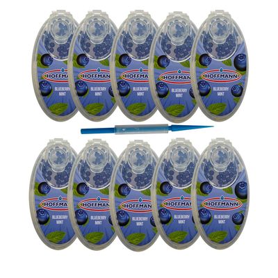 Hoffmann Premium Blueberry Mint Flavor Capsules | DIY Click-Filter Balls | 10-Pack | 1,000 Balls