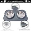 AsFrost Stainless Steel Dog Bowl Set with Non-Slip Silicone Mat view 3