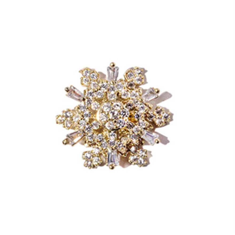 YZDKJ 3-Piece Rotating Snowflake Nail Art Decorations, 3D Spinning Alloy Charms, K8 1777