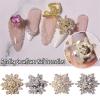 YZDKJ 3-Piece Rotating Snowflake Nail Art Decorations, 3D Spinning Alloy Charms, K8 1777 view 2