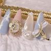 YZDKJ 3-Piece Shiny Rotating Pearl Angel Bowknot 3D Nail Art Decorations, Color 3 view 4