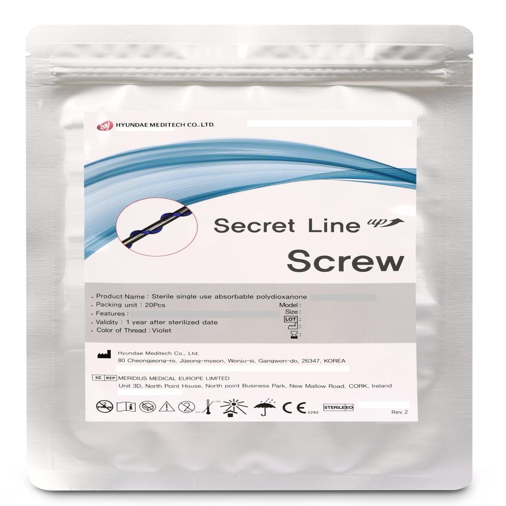 Luxx Secret Line PDO Thread Lift / Face & Full Body / Screw Type / No Cogs / 20 Pieces / Made in Korea (26G x 38 mm)