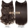 55.9 cm Straight One-Piece Human Hairpiece, Clipless Remy Invisible Secret Wire Hair Extensions for Women, 28 cm, 100 g, 10# Medium Golden Brown view 4