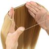 45.7 cm Straight One-Piece Remy Human Hair Topper, Clipless Invisible Secret Wire Extension for Women, 28 cm, 120 g, #4 Medium Brown view 3