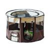 Portable Foldable Pet Playpen with Carrying Bag for Large Puppies and Cats, Camping Tent, M, Coffee Brown view 1