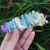 Giftik Natural Crystal-Covered Colorful Headband, Handmade Dragonfly Accessory, Moon Crown Bridal Hair Accessory view 1