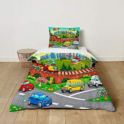 Morbuy Kids' Cartoon Bedding Set, Microfiber, 2-Piece