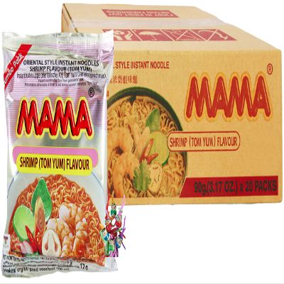 20-Pack (20 x 90 g) Tom Yum Shrimp Flavor Instant Noodles, Jumbo Pack
