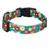 Rhea Rose Girl Dog Collar Summer Daisy Pattern, Medium, Green view 2