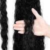 Remeehi 18 in 100 g Wavy Human Hair Wrap-Around Ponytail Extension, 1B Natural Black view 2