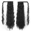Remeehi 18 in 100 g Wavy Human Hair Wrap-Around Ponytail Extension, 1B Natural Black view 3