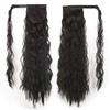 Remeehi 18 in 100 g Wavy Human Hair Wrap-Around Ponytail Extension, 1B Natural Black view 4