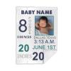 JINFU Personalized Baby Blanket with Photo, Name & Birth Date (200 x 180 cm) view 1