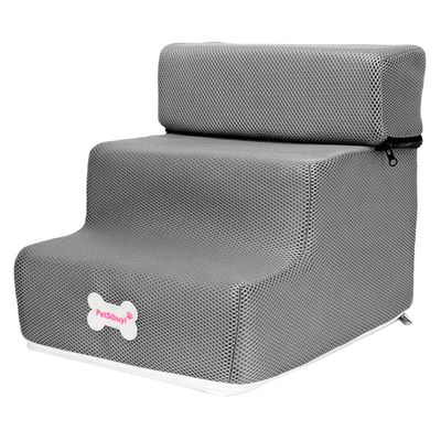 SpirWoRchlan 3-Step Pet Stairs for Dogs and Cats, Gray