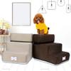 SpirWoRchlan 3-Step Pet Stairs for Dogs and Cats, Gray view 2