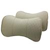 zxb-shop Car Neck Pillows, 2 Pieces, Genuine Leather, Beige view 1