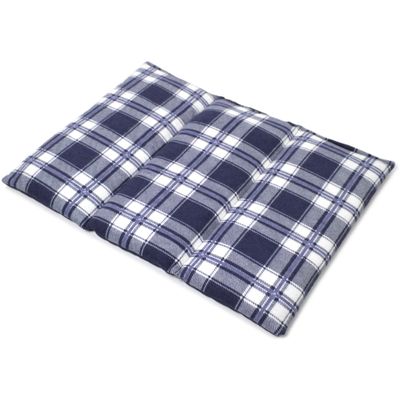 GIRAFFENLAND Flaxseed Pillow 40 x 30 cm, 3-Chamber, Blue Checked Flannel