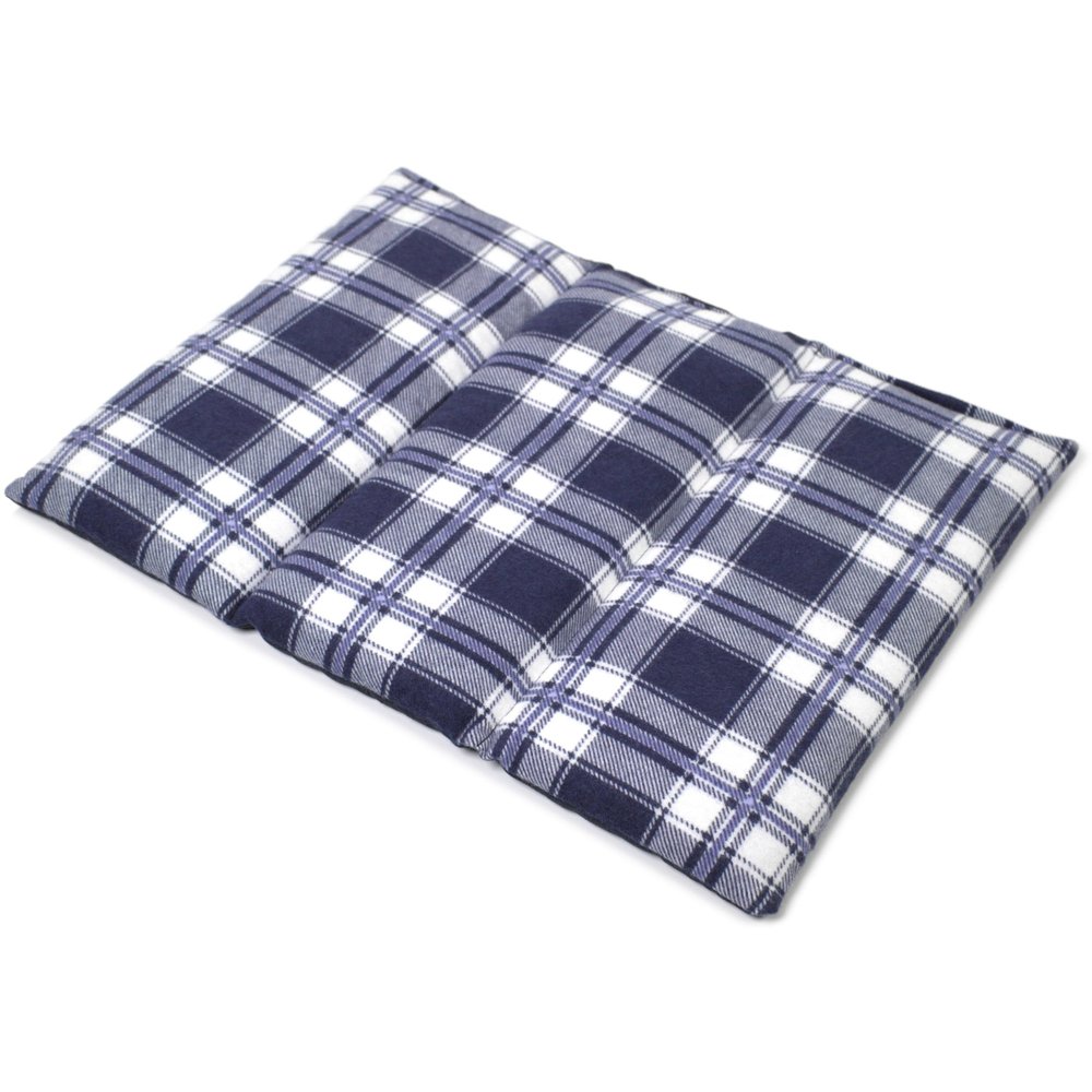 GIRAFFENLAND Flaxseed Pillow 40 x 30 cm, 3-Chamber, Blue Checked Flannel