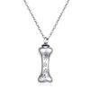 Pet Memorial Urn Necklace with Dog Bone and Paw Print Charm view 1