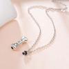 Pet Memorial Urn Necklace with Dog Bone and Paw Print Charm view 2