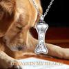 Pet Memorial Urn Necklace with Dog Bone and Paw Print Charm view 4