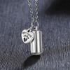 NSGJUYT Pet Urn Paw Heart Charm Cylinder Memorial Ash Holder Necklace view 4