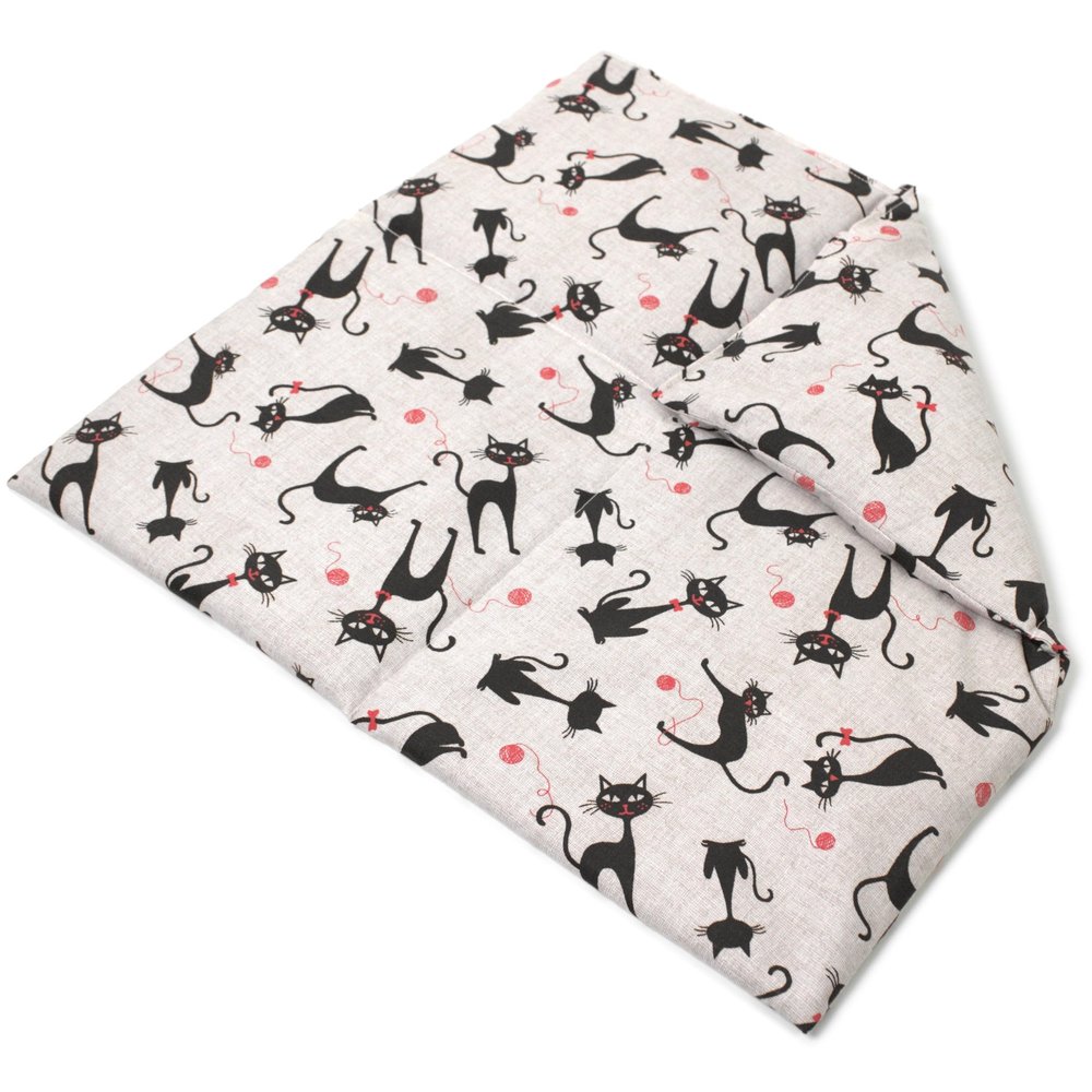 Flaxseed Pillow 40 x 40 cm, 4-Chamber, Cat-Mimi Heating Pad