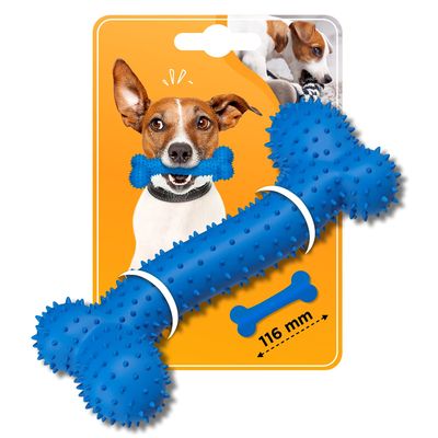 Durable Rubber Dog Chew Toy - Bone Shaped