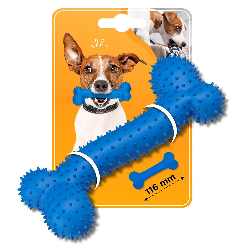 Durable Rubber Dog Chew Toy - Bone Shaped