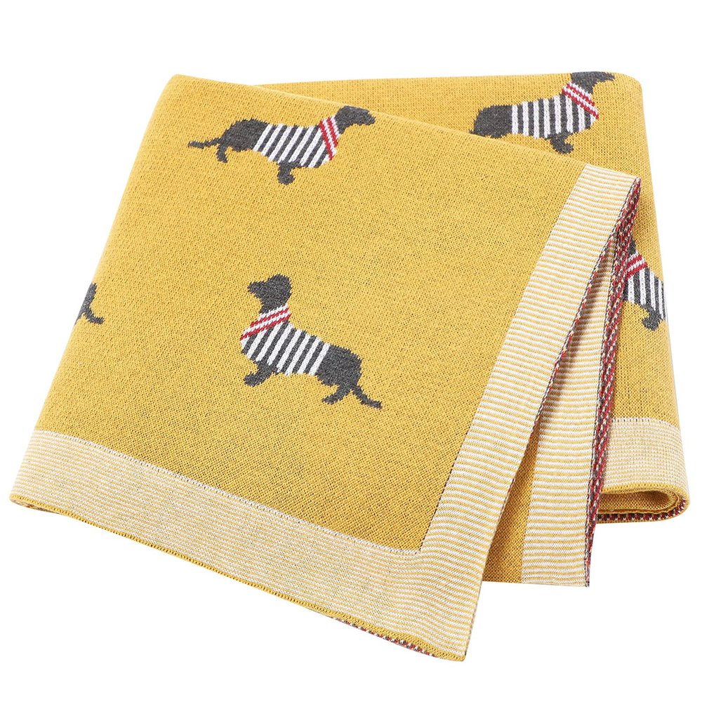 LAWKUL Baby Blanket, 100% Cotton, Soft Knitted