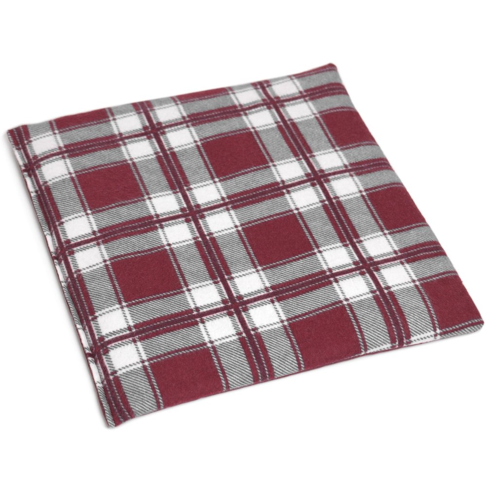 Grape Seed Pillow 19 x 19 cm, Red Plaid Flannel
