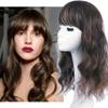 Bangs Extension Hairpiece, Loose Wave, Synthetic Topper, Natural Skin Base, Full Wig, 45 cm, Dark Brown view 1