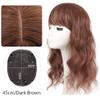 Bangs Extension Hairpiece, Loose Wave, Synthetic Topper, Natural Skin Base, Full Wig, 45 cm, Dark Brown view 2