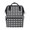 LDIYEU Black and White Diaper Backpack view 1