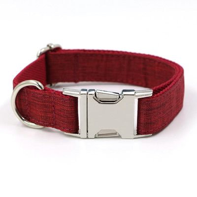 EUSFIYY Personalized Dog Collar with Engraved ID Tag, Red Dot, Size M