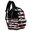 Diaper Bag Backpack with Retro Winter Birds and Cardinal Pattern view 3