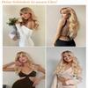 Honygebia Blonde Wig with Bangs, Ombre Blonde, Long Wavy Synthetic Hair view 2