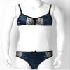 MSemis Men's Sissy Lingerie Set, Sheer Lace Bra and Thong, Dark Blue, M view 2