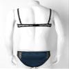 MSemis Men's Sissy Lingerie Set, Sheer Lace Bra and Thong, Dark Blue, M view 3