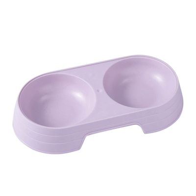 CUSROS Cat Bowl, Double Bowl, Purple