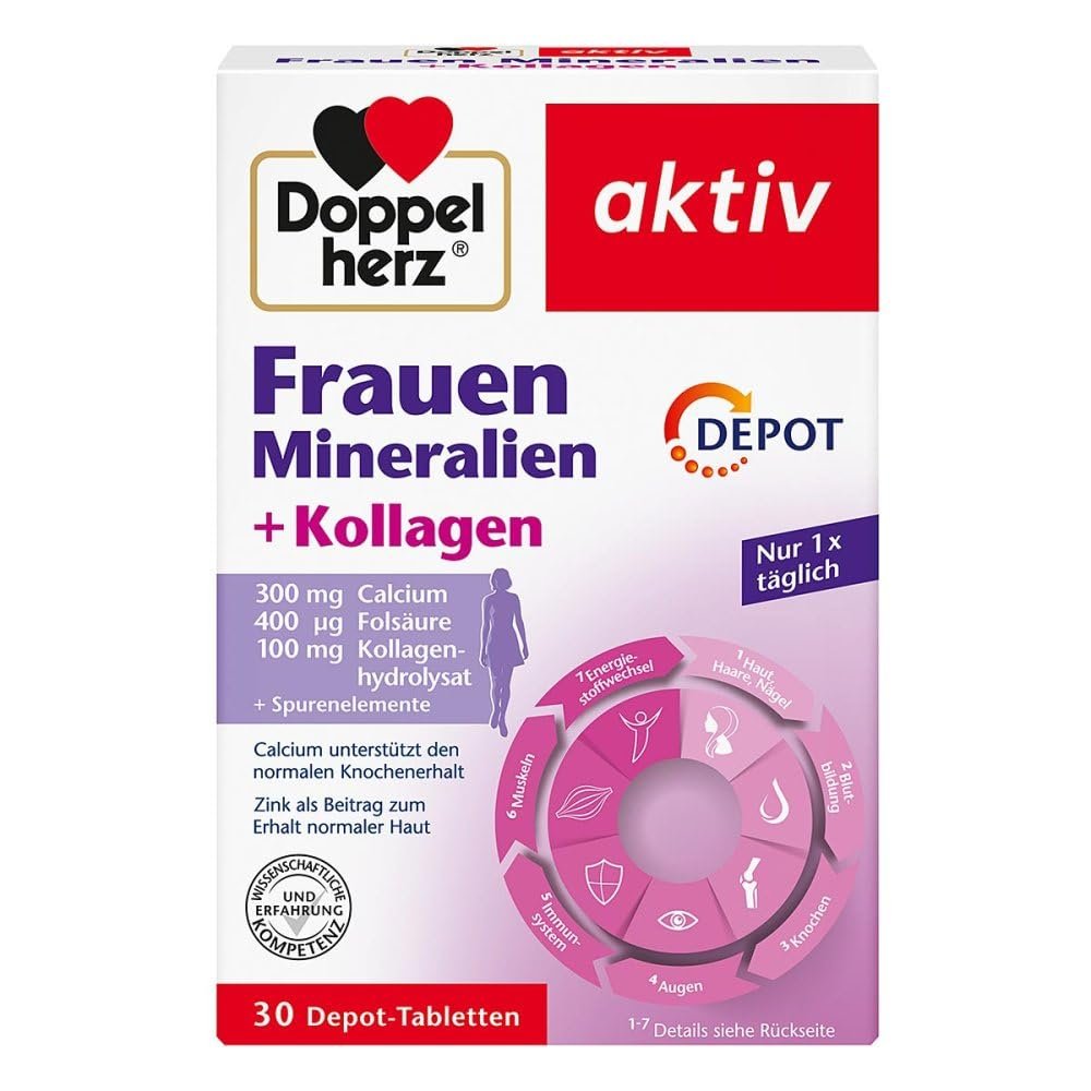 Doppelherz Women's Minerals + Collagen Depot Tablets, 30 ct
