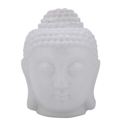 White Ceramic Buddha Head Essential Oil Burner and Aroma Diffuser
