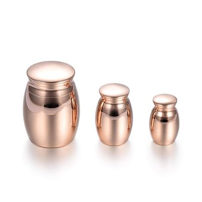 Pet Ashes Memorial Pendant with Paw Print Engraving, Rose Gold, 1 Piece