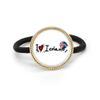 Silver-Tone Metal Hair Tie with “I Love Island” Inscription and Heart Illustration view 1