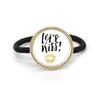 Let's Kiss Hair Tie and Elastic Band, Handwritten Quote, Silver-Colored Metal view 1