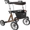 FabaCare XXL Lion Rollator with Drag Brake, Outdoor Lightweight Walker, Foldable, Fully Equipped, 200 kg Capacity, Brown, 62 cm Seat Height view 2