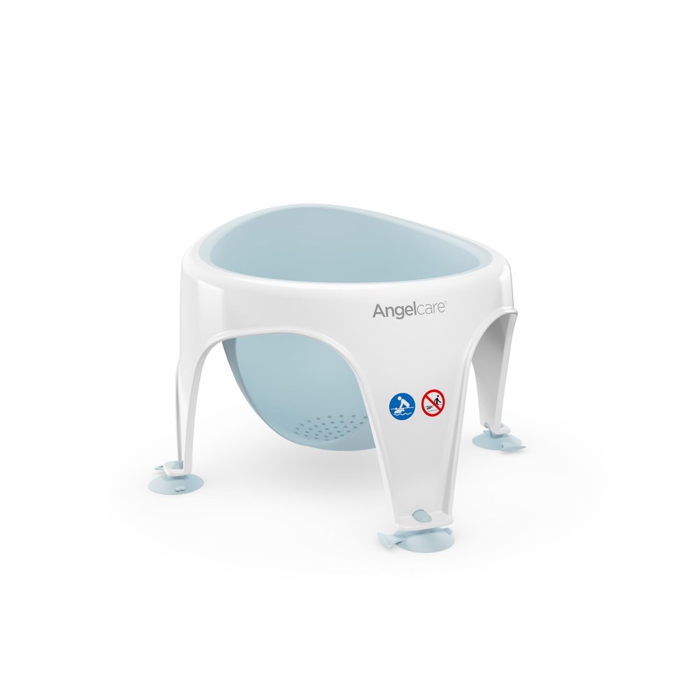 Angelcare Ergonomic Bath Ring for Large Bathtubs or Showers, Light Aqua, Soft Comfortable Seat